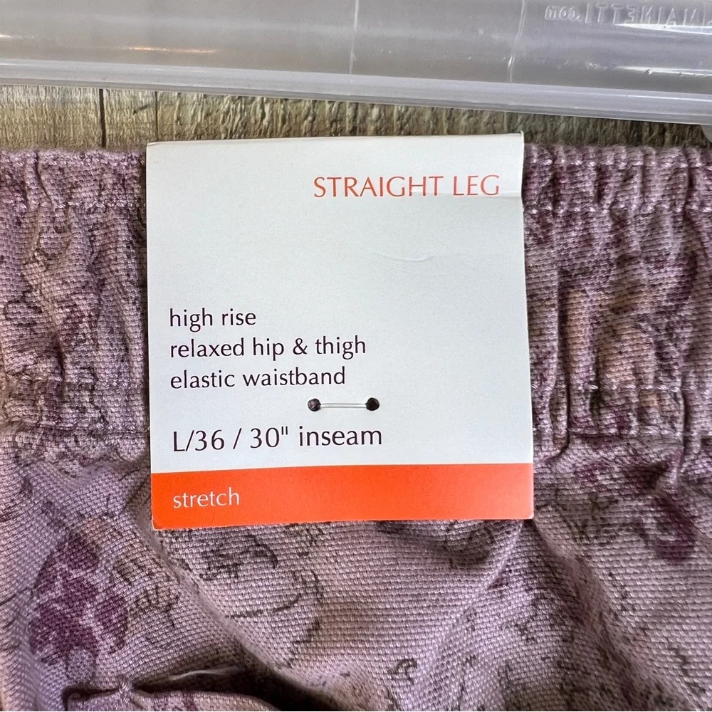 Knox Rose Large Floral Rose Print High Rise Straight Leg Pants with Pockets - Picture 8 of 10